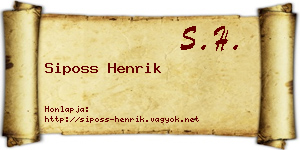 Siposs Henrik névjegykártya